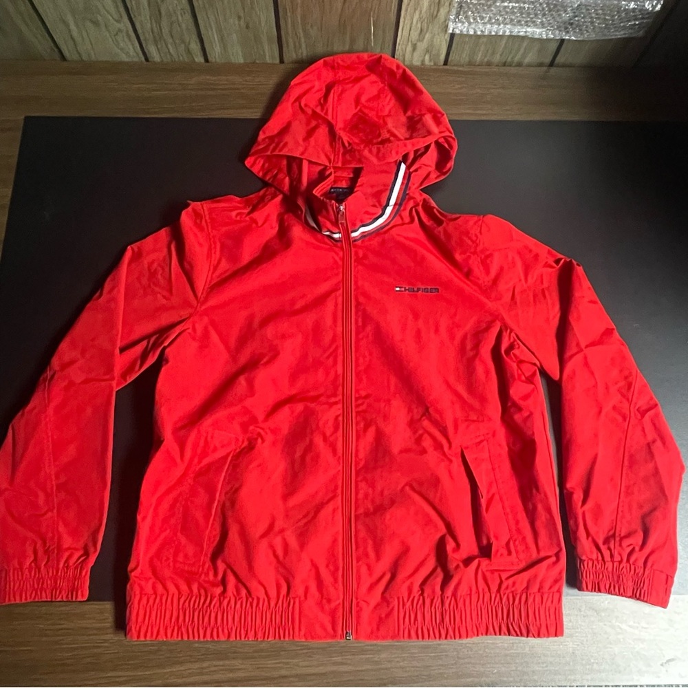 Tommy‎ Hilfiger Vibrant Red Hooded Windbreaker